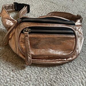 Metallic Gold womens Belt Bag